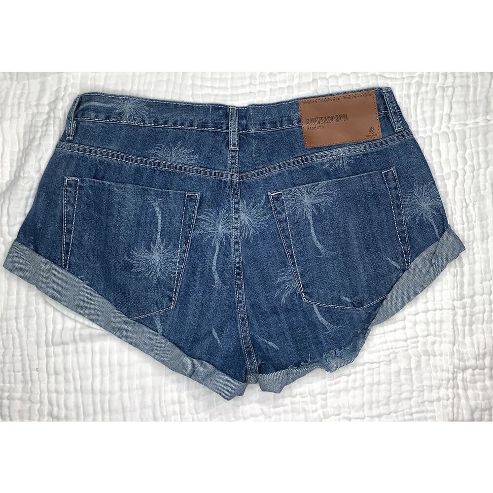 One Teaspoon Women's Malibu Blue Bandits‎ Low Waist Denim Shorts Size 31 - Picture 7 of 14